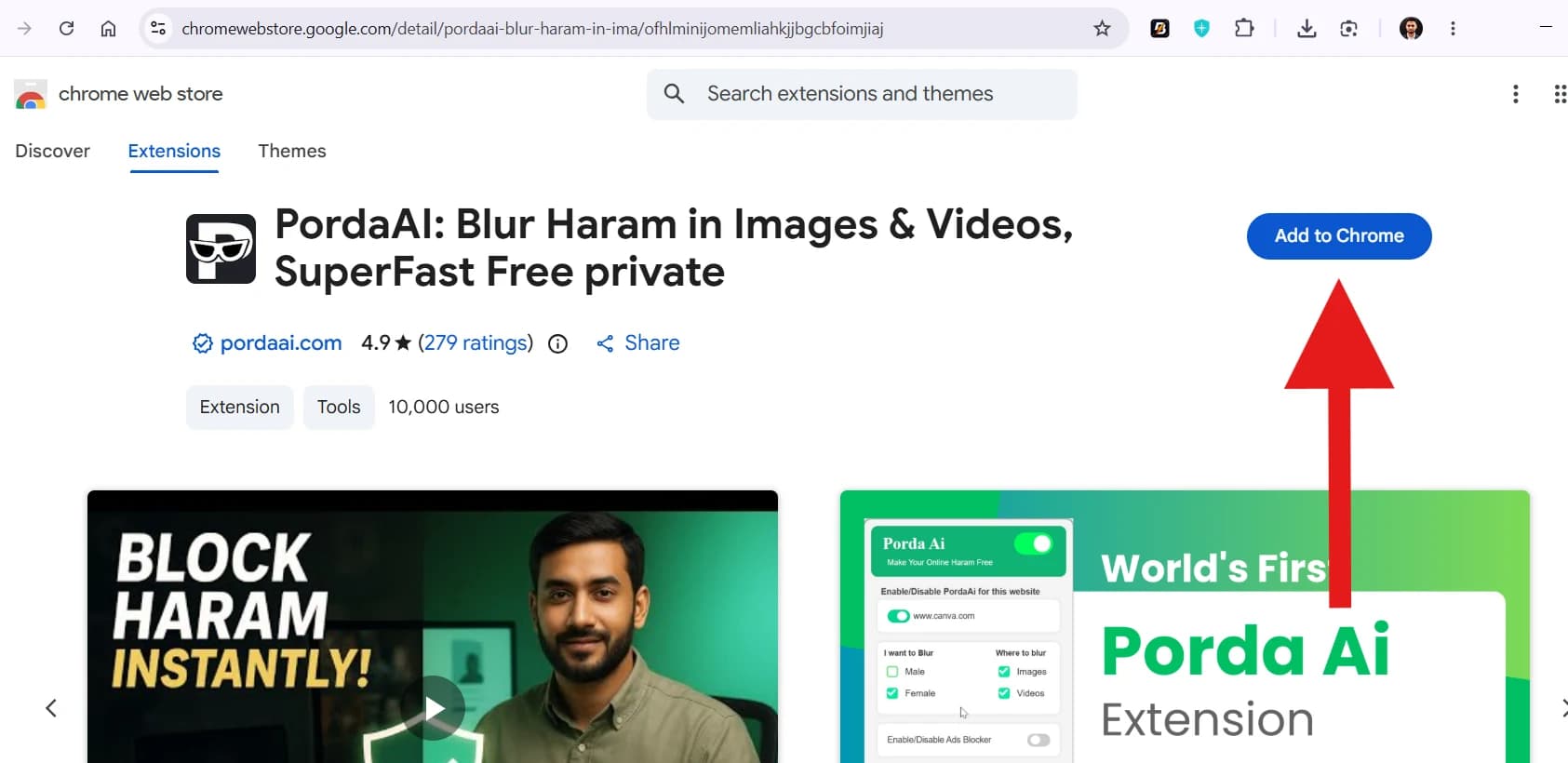 Visit Chrome Web Store & Click Add to Chrome