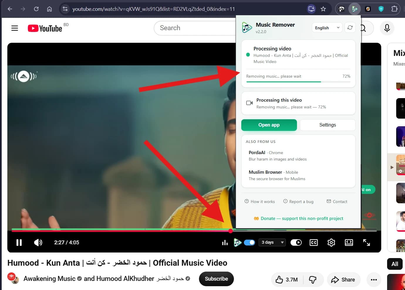 Extension Popup and Live Playback Status